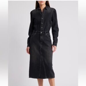 Rails Black Denim Midi Dress